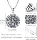 wholesale 925 Sterling Silver Round Black Onyx Hecate Pendant Necklaces Gifts for Women and Girls 36 Chain Length-0-1