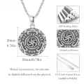 wholesale 925 Sterling Silver Round Black Onyx Hecate Pendant Necklaces Wholesale Gifts for Women and Girls 36 Chain Length-0-1