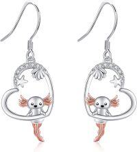 wholesale 925 Sterling Silver Angel Moon Star Dangle Drop Earrings for Women-Axolotl