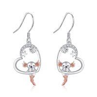 wholesale 925 Sterling Silver Angel Moon Star Dangle Drop Earrings for Women-Axolotl