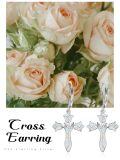 wholesale 925 Sterling Silver White Opal Flower Cross Drop Earrings for Women-0-5