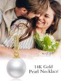 TOUPOP 14K Gold Freshwater Pearl Bow Heart Dolphin Pendant Necklace-0-3
