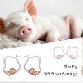 wholesale 925 Sterling Silver Pig Heart Hoop Earrings Gift for Women-0-4
