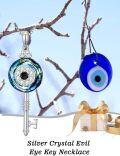 wholesale TOUPOP Key Evil Eye Necklace Gifts For Women S925 Sterling Silver Key Pendant Crystal Lucky Protection Jewelry, Birthday Amulet Evil Eye Gifts For Her Girlfriend Wife Mom Grandma -0-2