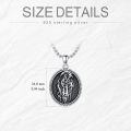 wholesale 925 Sterling Silver Grim Reaper Necklace with Black Enamel and Chain for Men Women Gothic-0-2