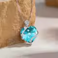 TOUPOP Sterling Silver Crystal Heart Flower Pendant Necklace-0-3