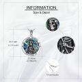 wholesale 925 Sterling Silver Saint Muerte Skeleton Abalone Shell Oval Pendant Necklace-0-3