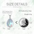 wholesale 925 Sterling Silver Blue Moonstone Tree of Life Pendant with Black Cat Charm Necklace for Women-0-2