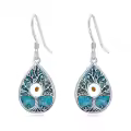 TOUPOP Sterling Silver Turquoise Mustard Seed Earrings-0-0