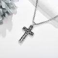 wholesale 925 Sterling Silver Tree of Life Cross Pendant Necklace for Women Men Christian-0-2