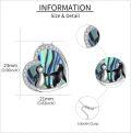 wholesale 925 Sterling Silver Heart-Shaped Pendant with Penguins on Abalone Shell - Cute Gift for Women and Girls-0-2
