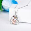 wholesale 925 Sterling Silver Squirrel Acorn Leaf Heart Pendant Necklace for Women Girls Gifts-0-2