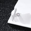 wholesale 925 Sterling Silver Round Cut Cubic Zirconia Cross Stud Earrings for Men & Women-0-4