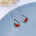 wholesale 925 Sterling Silver Butterfly & Flower Teardrop Dangle Earrings for Women Mom Gift Leverback Jewelry-0-1