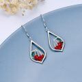 wholesale 925 Sterling Silver Butterfly Flower Drop Earrings Two Tone Gold Plated Crystal-0-1