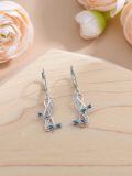 TOUPOP Silver Crystal Animal Earrings (Dragonfly)-0-4
