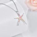 wholesale 925 Sterling Silver Opal Starfish Necklace Hawaiian Ocean Pendant-0-2