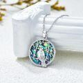 wholesale 925 Sterling Silver Musical Bird Pendant Necklace with Abalone Shell Inlay-0-1