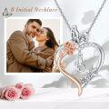 wholesale Sterling Silver Rose Heart Butterfly Initial Necklace for Women Anniversary Mother s Day Birthday Gift for Her Wife Girlfriend Mom-0-3
