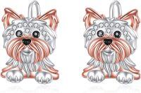 wholesale 925 Sterling Silver Yorkie Dog Leverback Earrings – Hypoallergenic Nickel-Free Gift for Dog Lovers-Yorkie