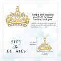 wholesale 14K Gold Crystal Tiara Crown Pendant Necklace for Women's s-0-4