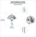 wholesale 925 Sterling Silver Fan-shaped Floral Drop Earrings with Moonstone and Cubic Zirconia-0-3
