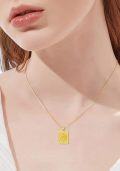 wholesale Sterling Silver Gold Plated Diamond Zodiac Necklace Constellation Pendant-0-5