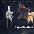 wholesale 925 Sterling Silver 925 Black Crystal Hawk Head Gothic Pendant Necklace for Men-0-4