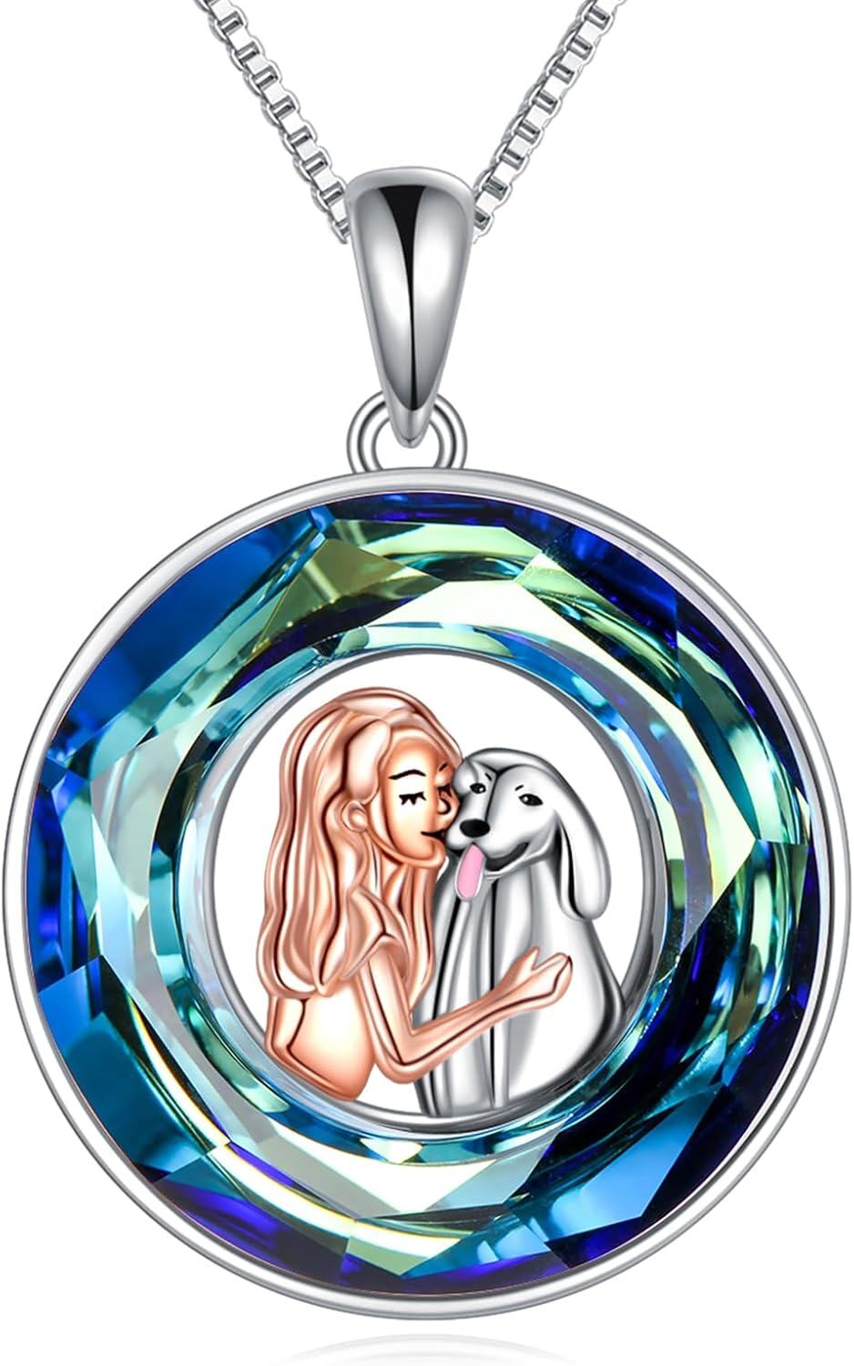 Sterling Silver Crystal Animal Necklace Pendant Jewelry Gift for Women-0-0