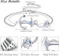 wholesale 925 Sterling Silver Metal Adjustable Nautical Anchor Charm Bracelet with Blue Crystal and Ship Wheel Pendant for Women-0-3