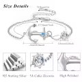 wholesale 925 Sterling Silver Metal Adjustable Nautical Anchor Charm Bracelet with Blue Crystal and Ship Wheel Pendant for Women-0-3