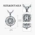 wholesale Sterling Silver Stone Zodiac Necklace 12 Constellation Horoscope Pendant-0-21