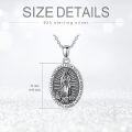 wholesale 925 Sterling Silver Guadalupe Virgin Mary Pendant Necklace 24 Chain-0-5