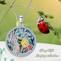 wholesale Sterling Silver Crystal Abalone Shell Animal Pendant Tree of Life Necklace-0-41