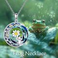 wholesale TOUPOP Christmas Gifts Frog Necklace S925 Sterling Silver Crystal Frog Gifts For Women Frogs Jewelry Birthday Gifts -0-1