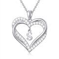 TOUPOP Sterling Silver Heart Initial A-Z Letter Pendant Necklace-0-0
