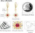 wholesale 925 Sterling Silver Gold-Plated Moonstone & Opal Starburst Leverback Drop Earrings-0-135