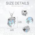 wholesale 925 Sterling Silver Opalite Frosted Glass Pendant Frog Necklace 43mm Long Chain for Women Girls -0-2