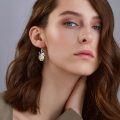 wholesale 925 Sterling Silver Octopus Earrings Wholesale With Green Stone Accents-0-1