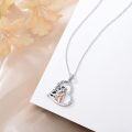wholesale 925 Sterling Silver Mermaid Moon Pendant Necklace with Cubic Zirconia  for Women Girls-0-2