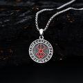 wholesale 925 Sterling Silver Mens Triskele Norse Symbol Pendant Necklace-0-3