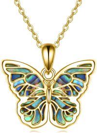 wholesale Sterling Silver Urone Butterfly Pendant Necklace for Women-Gold