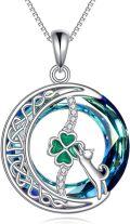 wholesale 925 Sterling Silver Clover & Cat Pendant Necklaces for Women Gifts-0-0