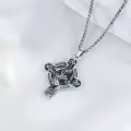 wholesale 925 Sterling Silver Celtic Trinity Knot Turquoise Saint Christopher Cross Pendant Necklace Wholesale for Men & Women-0-1
