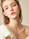 TOUPOP 14K Gold Pearl Necklace with Bow Heart Dolphin Pendant-0-2