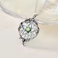 wholesale 925 Sterling Silver Pentagram Necklace with Birthstone Wiccan Tetragrammaton Gift for Women-0-2