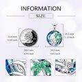 wholesale 925 Sterling Silver Palm Tree Dolphins Pendant Necklace with Blue Crystal and Green Enamel-0-2