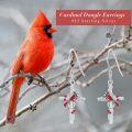 wholesale 925 Sterling Silver Red Cardinal Cross Dangle Earrings - Hypoallergenic Memory Keepsake Jewelry for Women-0-5
