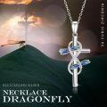 wholesale 925 Sterling Silver Dragonfly Cross Necklace for Women – Infinity Faith Pendant with Sunflower Butterfly & Ladybug – Nature Jewelry Mother’s Day Gift-0-5