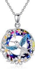 wholesale  925 Sterling Silver & Crystal Hummingbird Women's Necklace, Elegant Jewelry Gift for Her-0-0